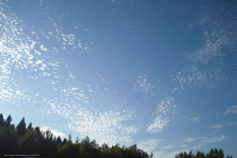 Blue sky with scattered clouds