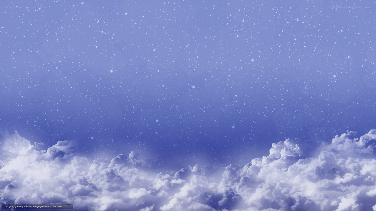 blue sky with snow and clouds