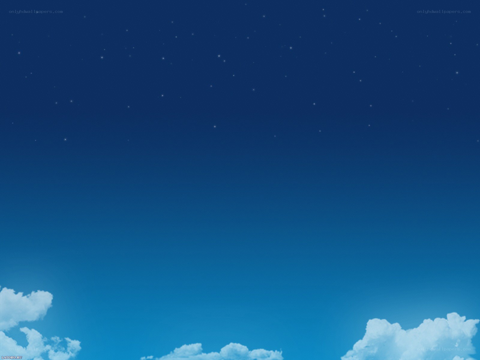 blue sky with stars and clouds