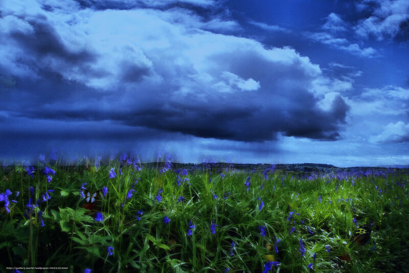 Blue sky with storm clouds