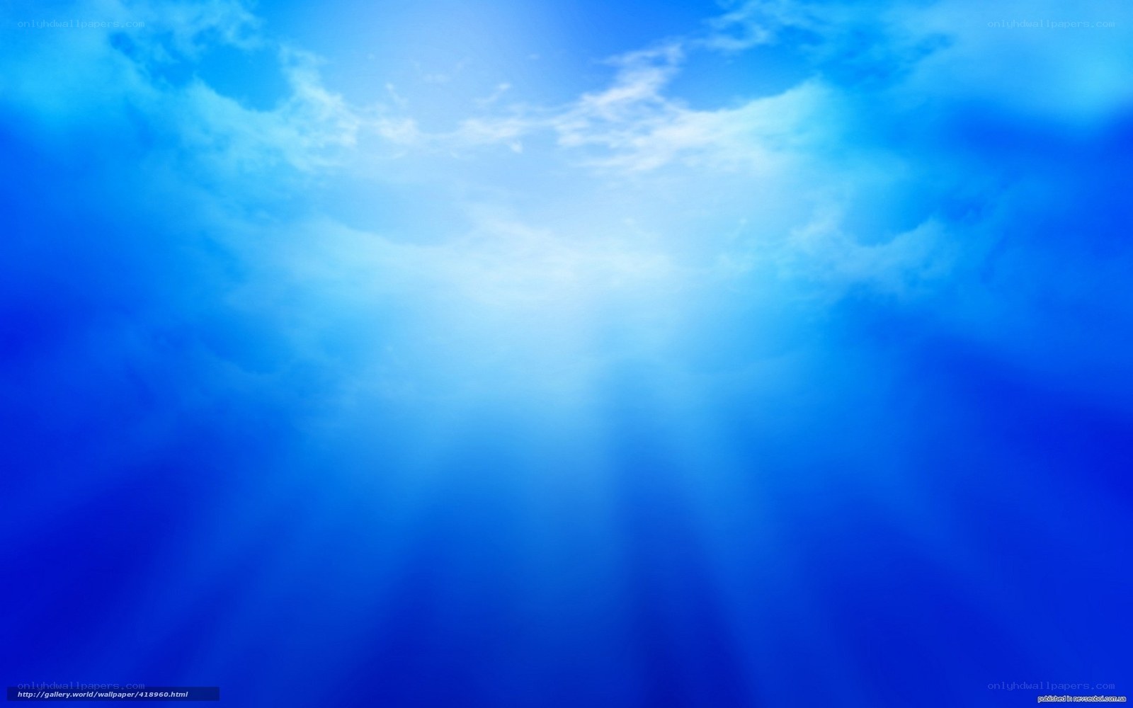 blue sky with sun rays