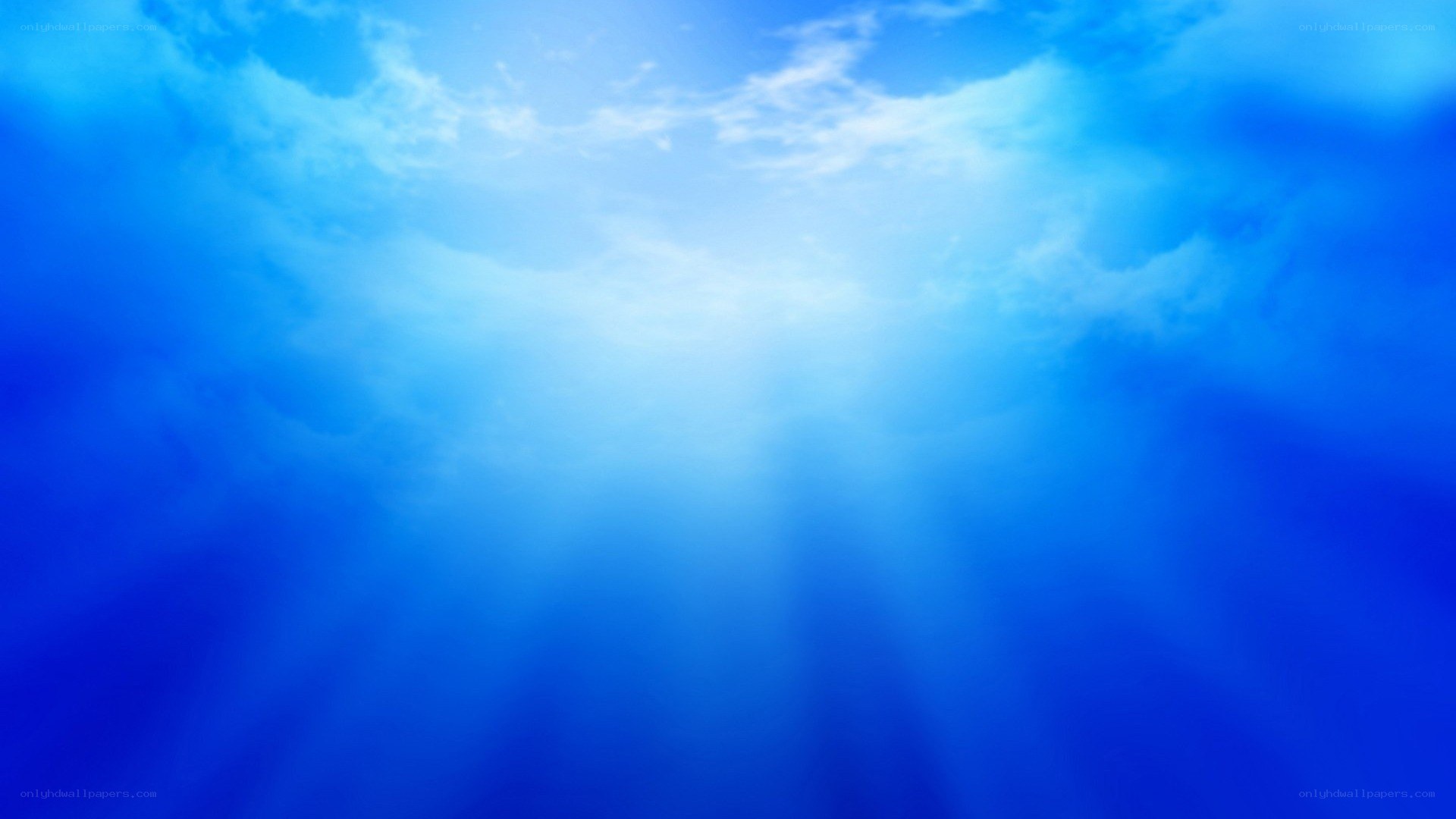 blue sky with sun rays