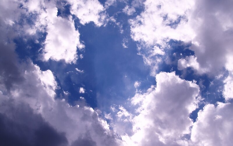 blue sky with white clouds