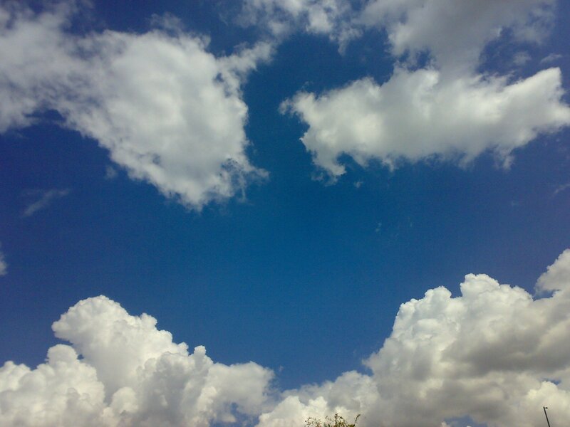 blue sky with white clouds
