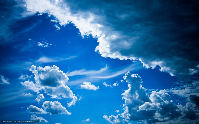 Blue Sky with White Clouds — Dramatic, Afternoon