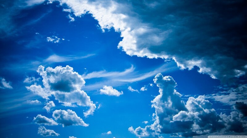 Blue Sky with White Clouds — Dramatic