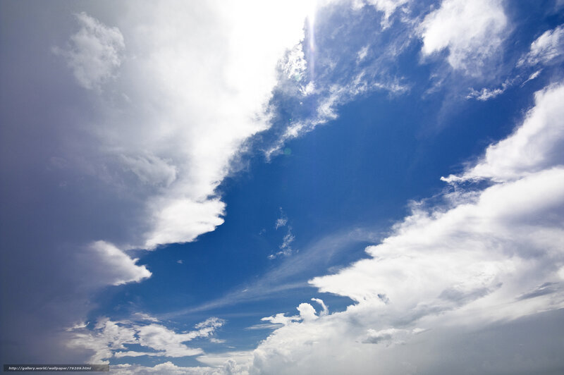 Blue Sky with White Clouds — Serene, Afternoon, Photograph
