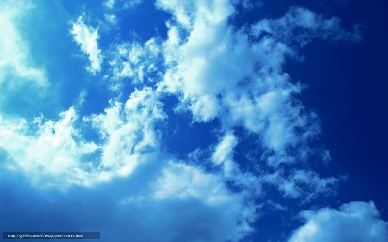 Blue Sky with White Clouds — Serene