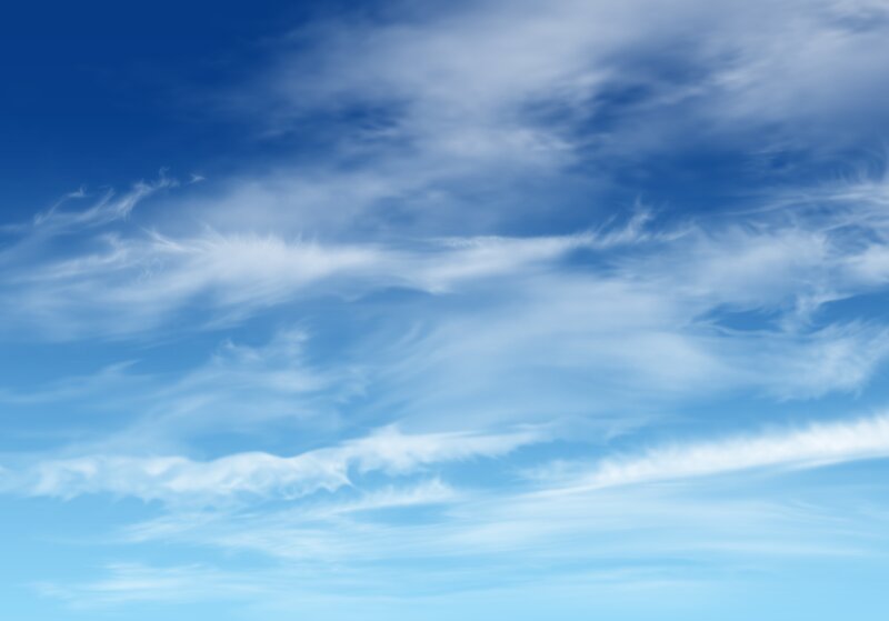 blue sky with wispy clouds