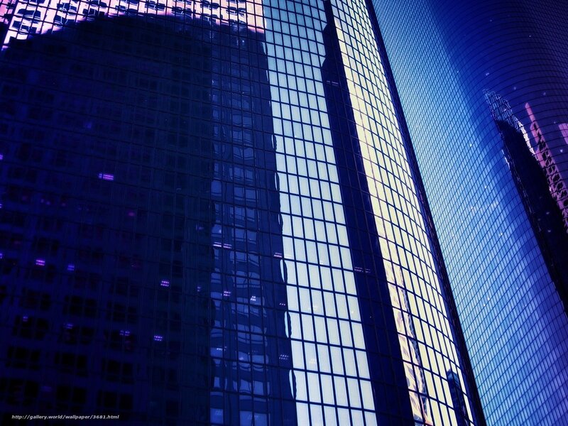 Blue skyscraper reflections