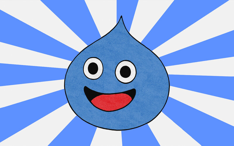 Blue slime character illustration