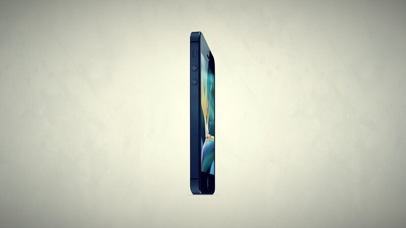 blue smartphone side view
