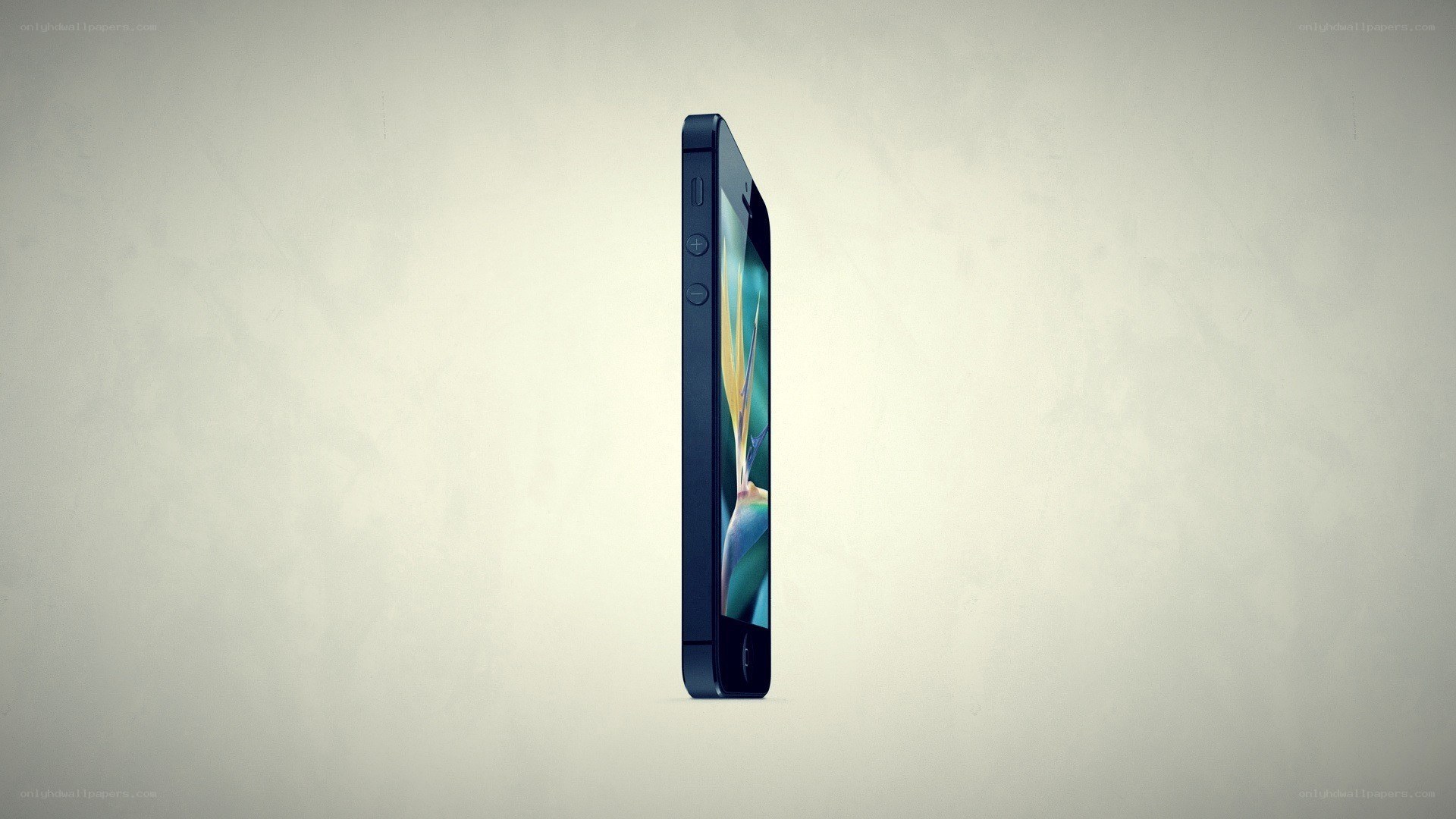 blue smartphone side view