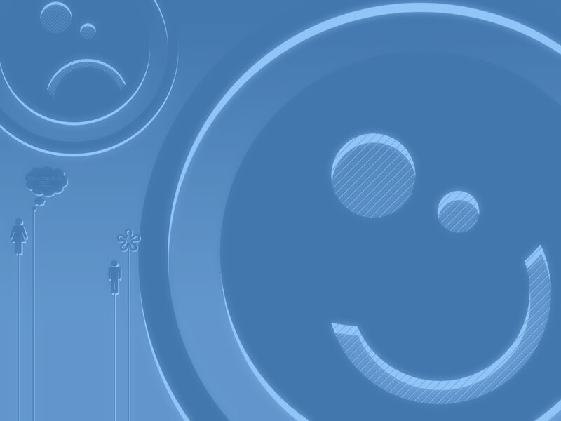 Blue smiley face design