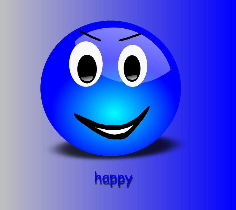 Blue Smiling Emoji — Playful