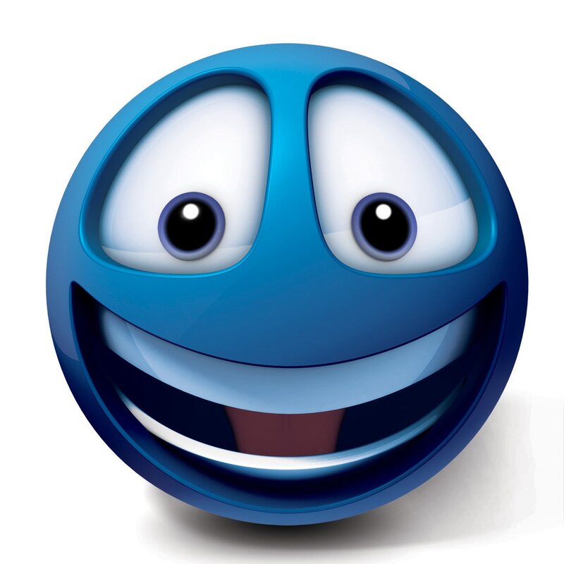 blue smiling emoji