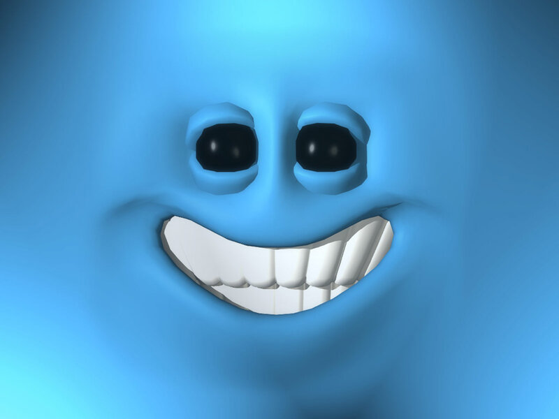 Blue Smiling Face