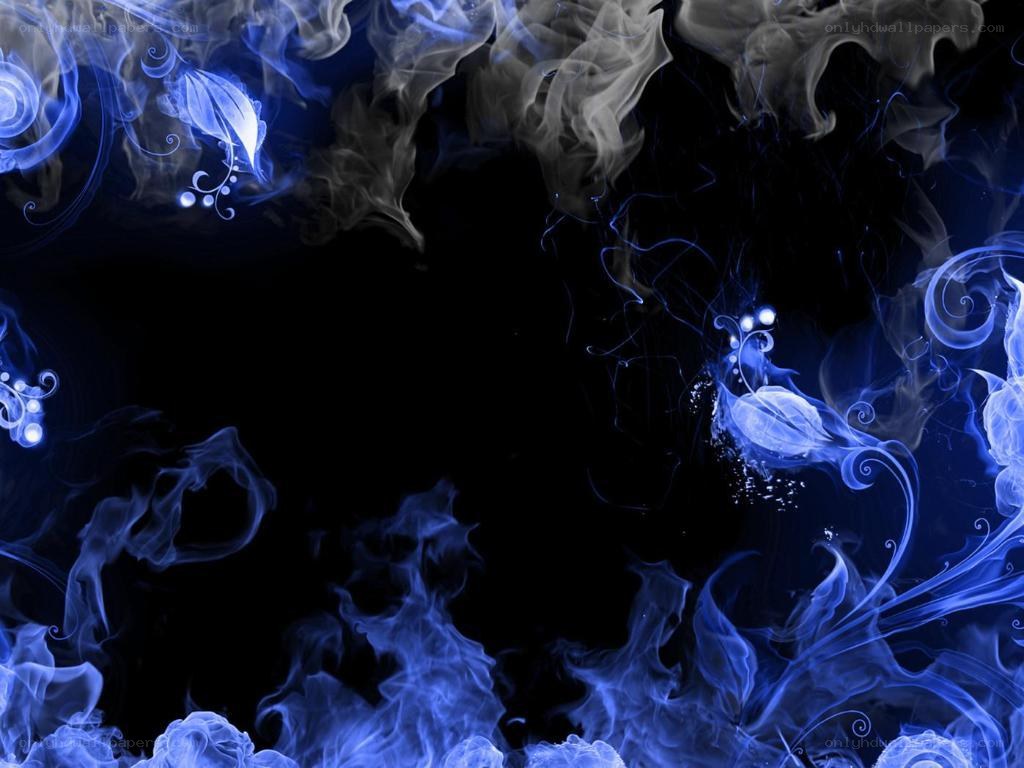 blue smoke and light swirls