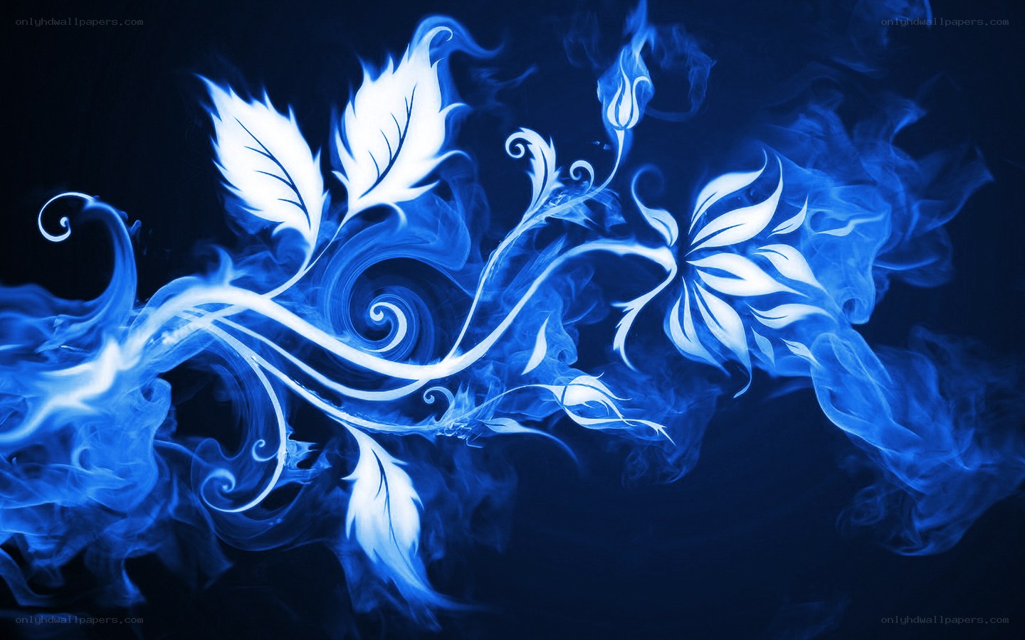 Blue smoke floral design