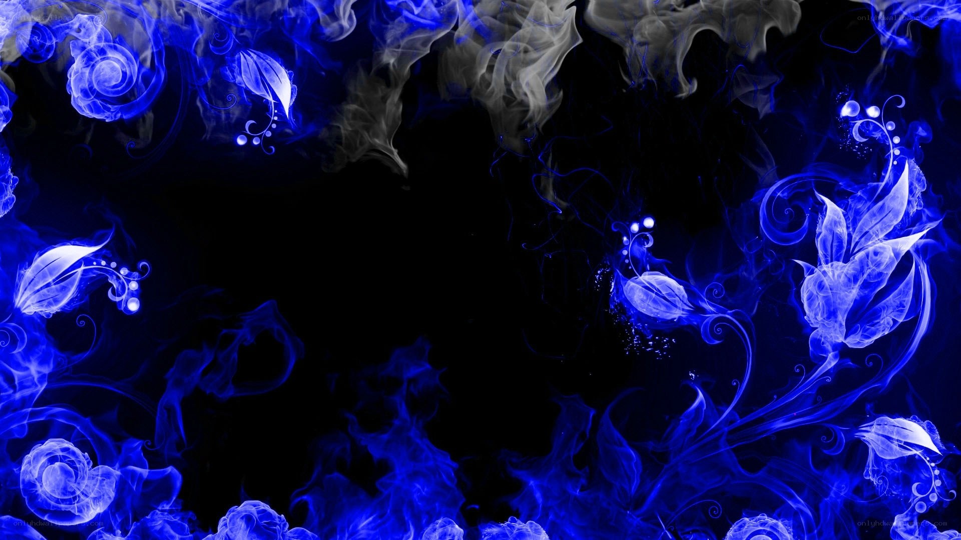 blue smoke floral design