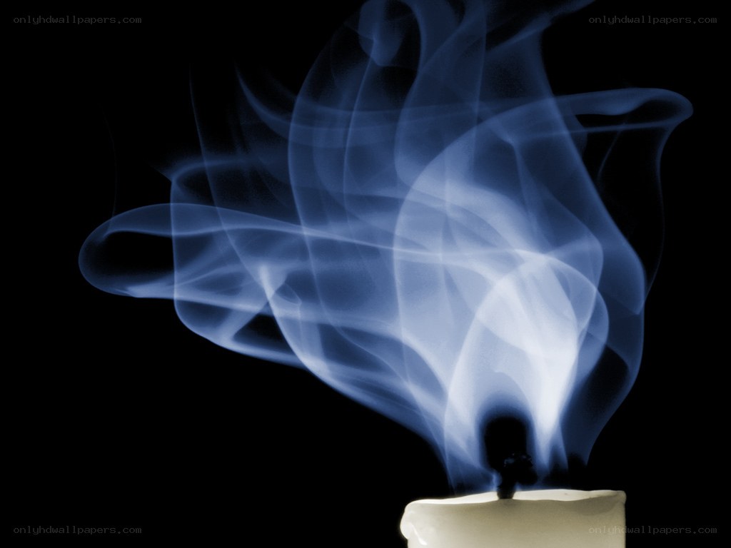 Blue smoke from a candle