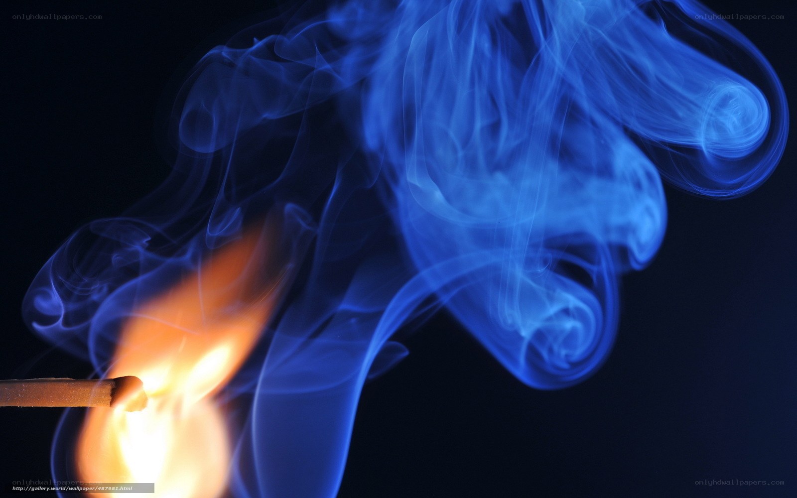 blue smoke from a match