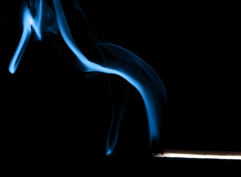 Blue Smoke from Match
