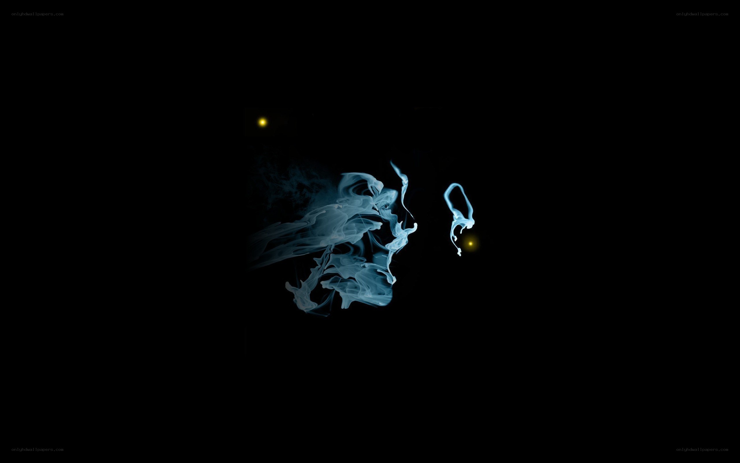 blue smoke in darkness