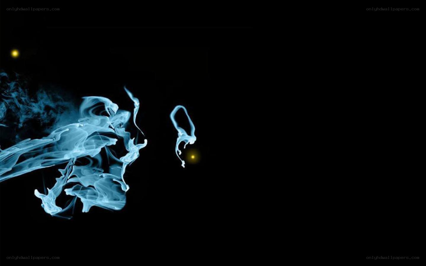 blue smoke on black background