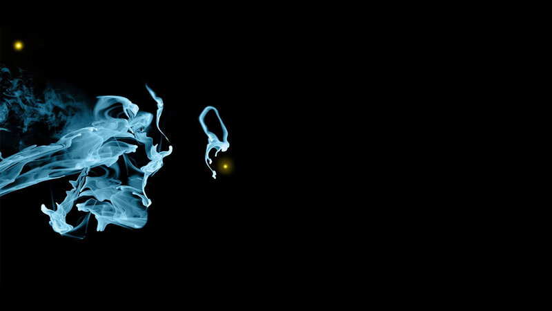 blue smoke on black background