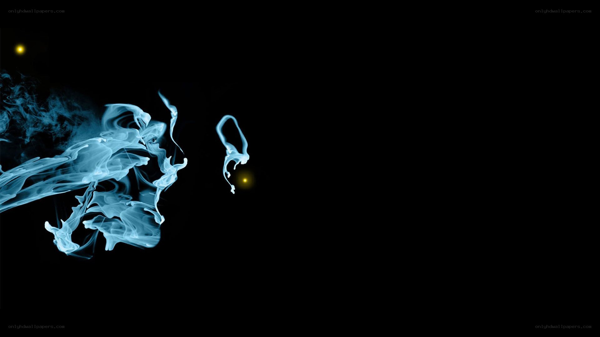 blue smoke on black background