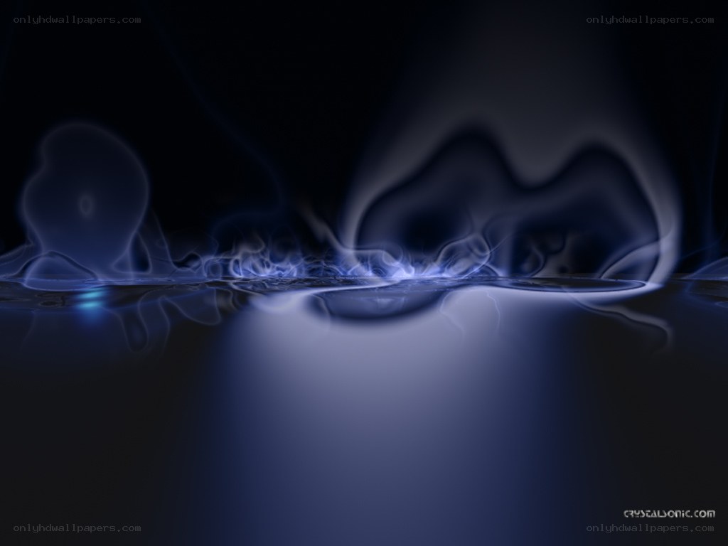 Blue smoke over water