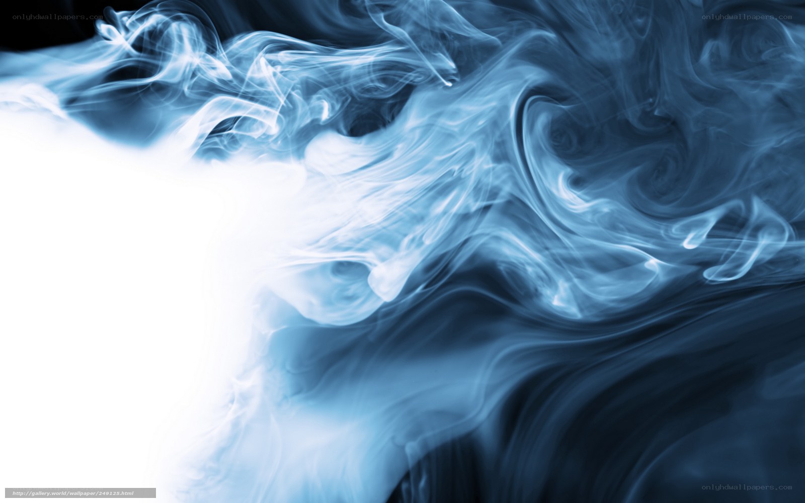 Blue smoke swirls