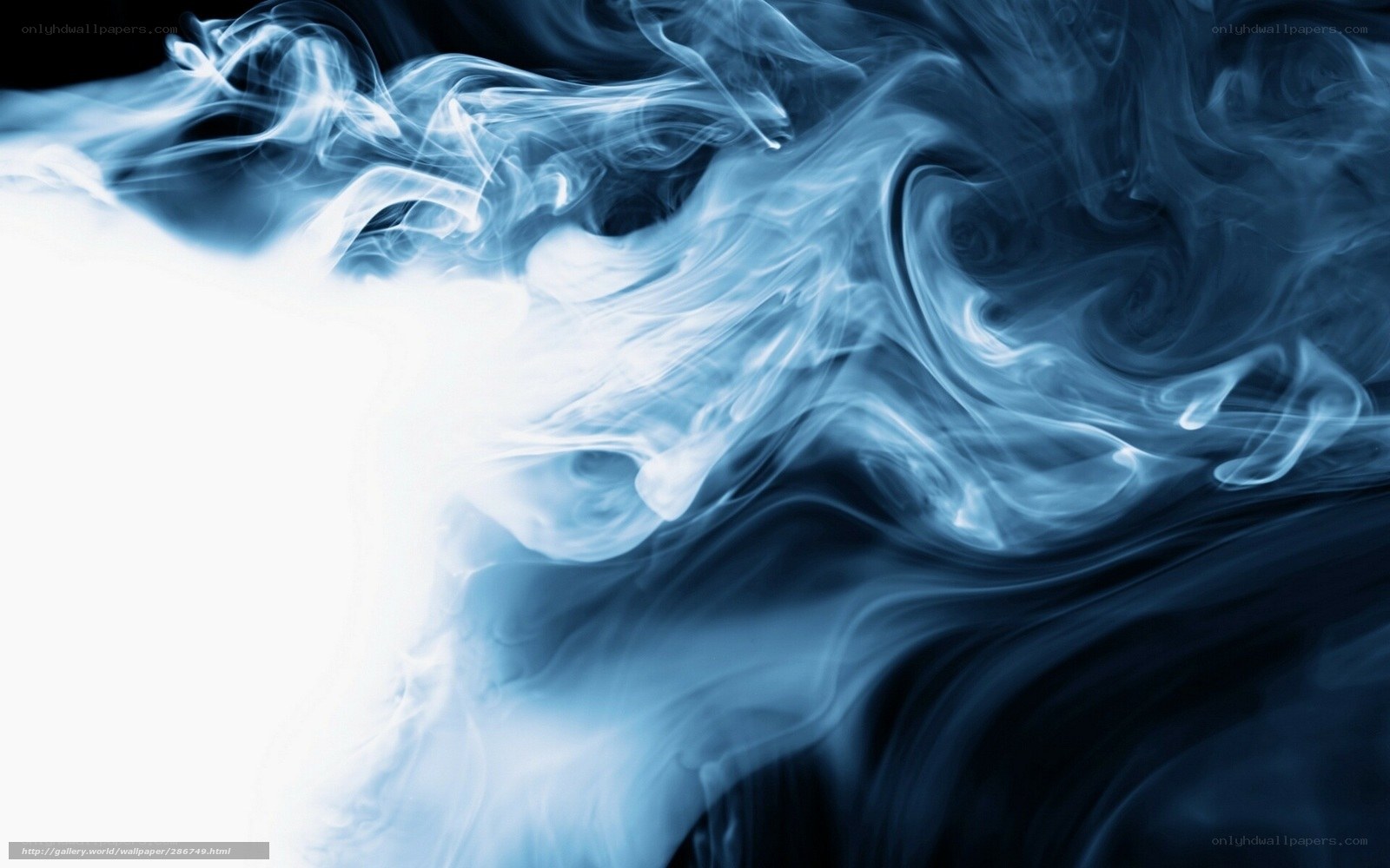 Blue smoke swirls