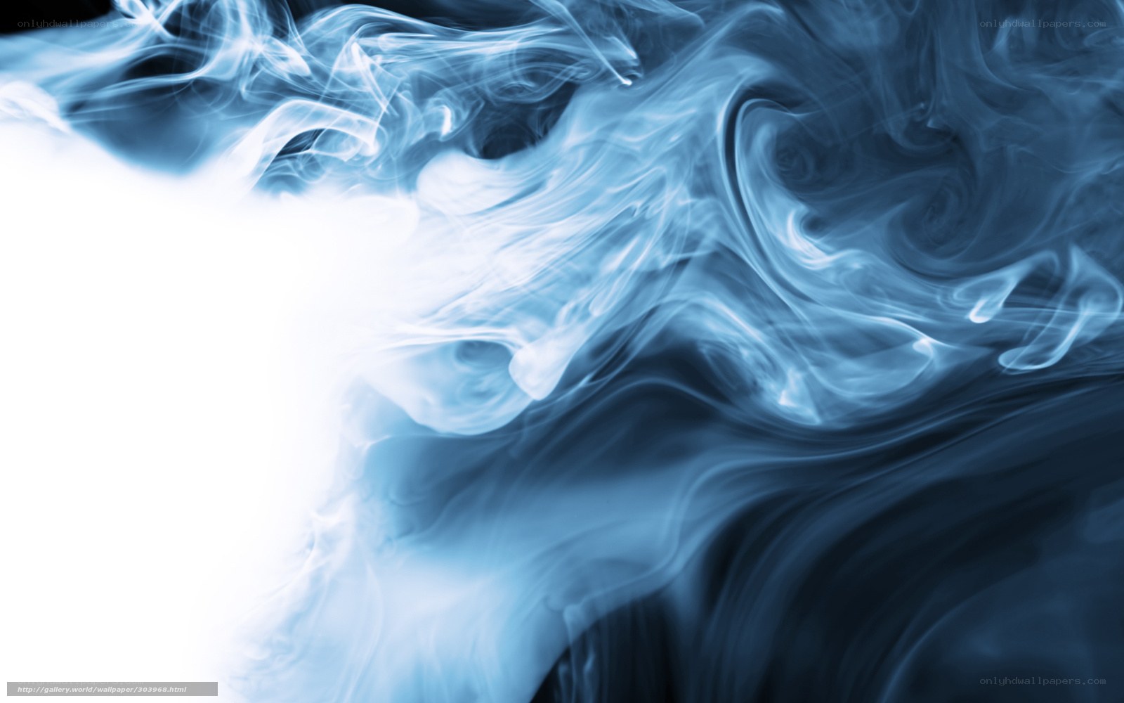 Blue smoke swirls