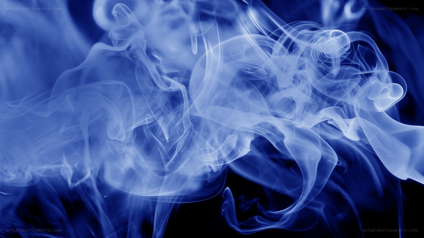 Blue smoke swirls