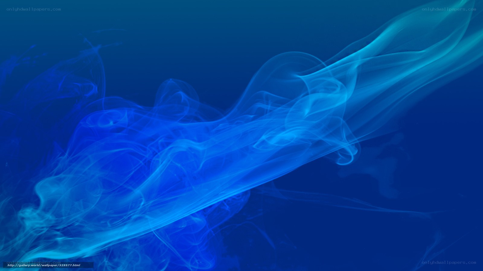 Blue smoke swirls on dark background