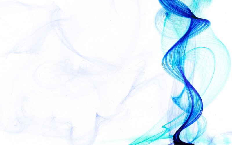 blue smoke swirls on white
