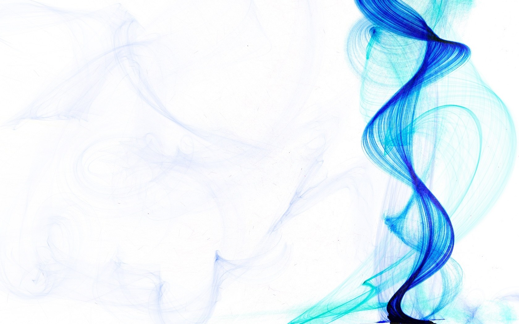 blue smoke swirls on white