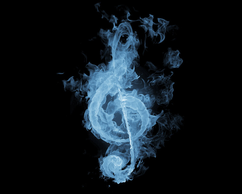 blue smoke treble clef