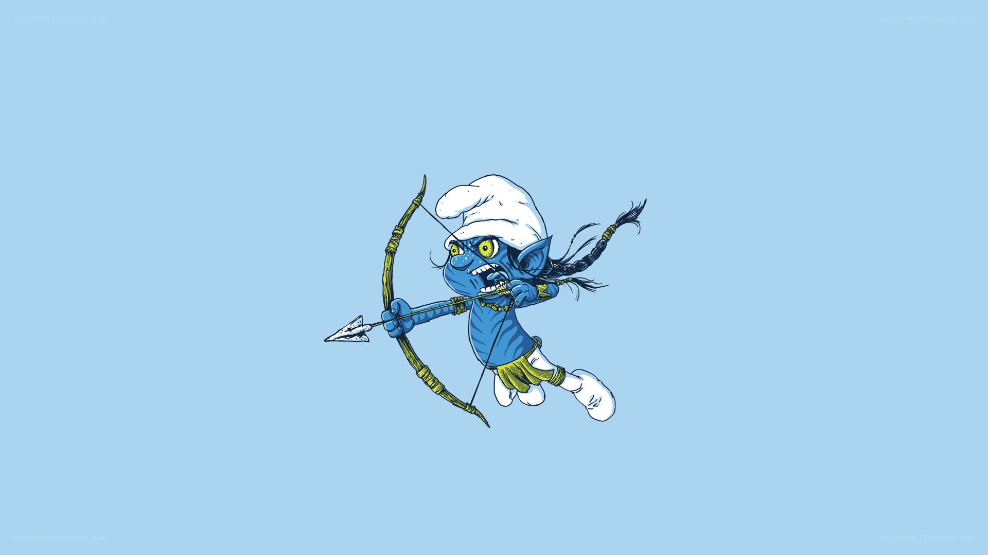 blue smurf archer in action
