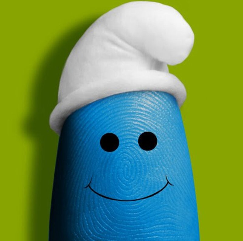 Blue Smurf Finger Puppet