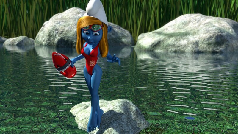 Blue Smurf in Swimsuit