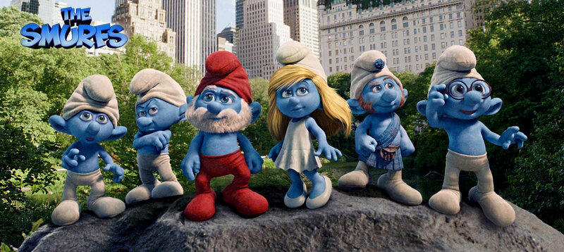 Blue Smurfs on Rock