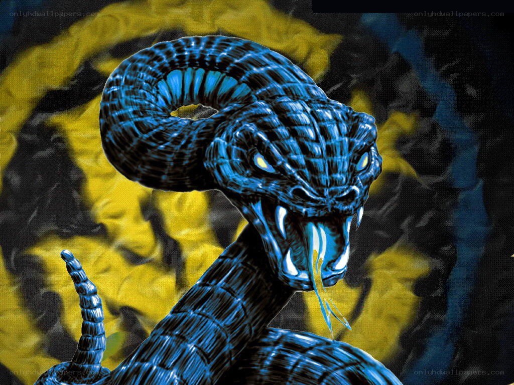 blue snake with yellow eyes