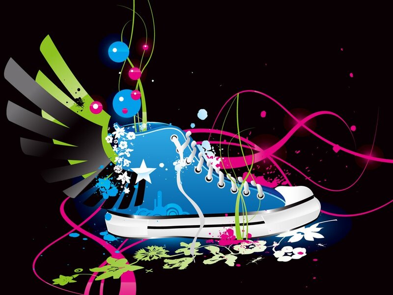 Blue Sneaker with Wings