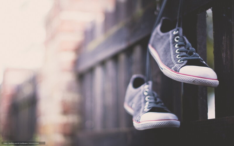 Blue Sneakers Hanging
