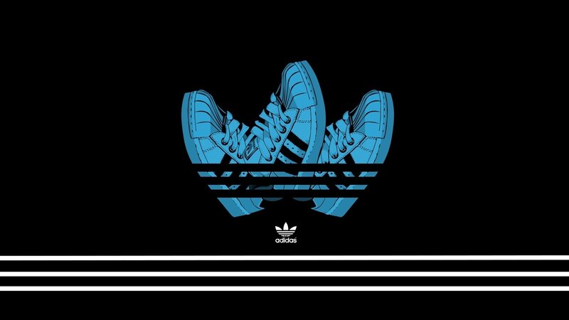 Blue Sneakers Logo — Black