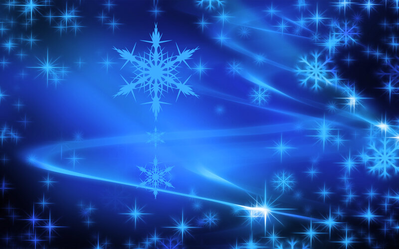 Blue Snowflake Background — Festive, Winter, Digital Art