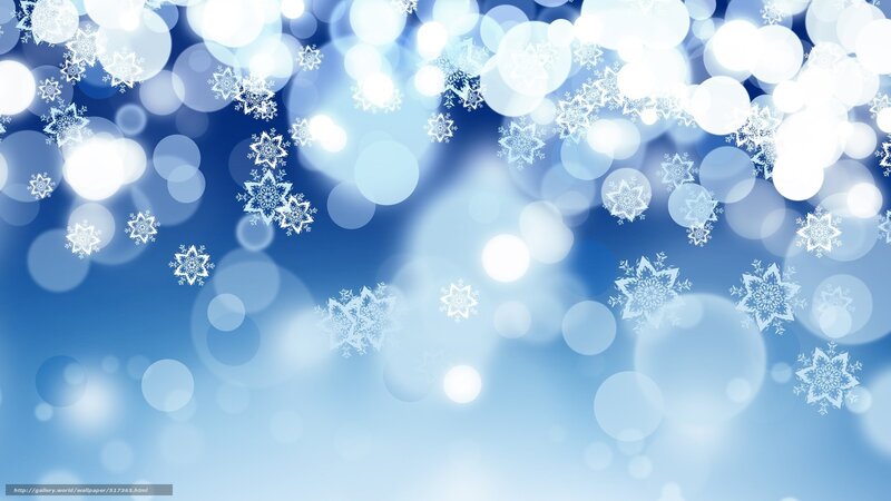 blue snowflake bokeh background